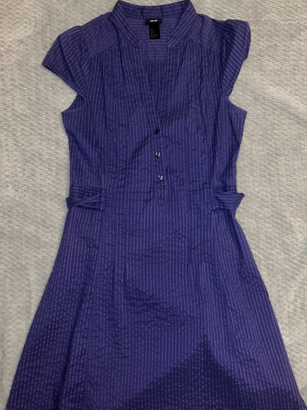 H&M Purple Cap-Sleeve Shirt Dress